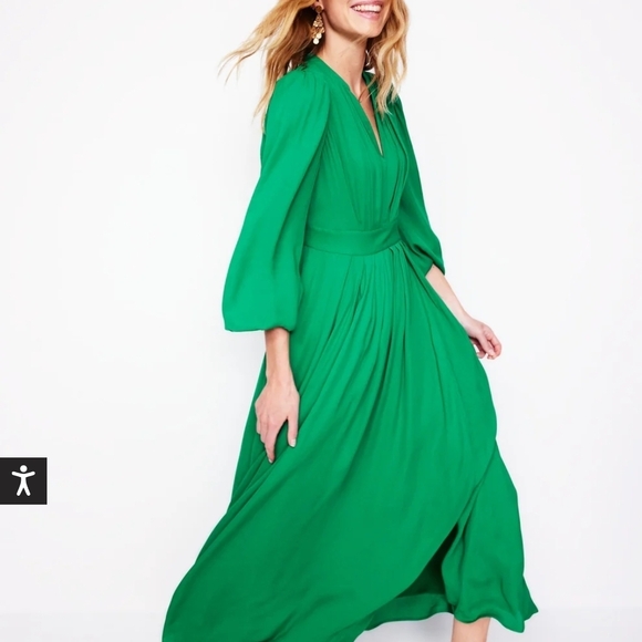 Boden Pleat Detail Blouson Dress - Size 14R - Picture 2 of 8